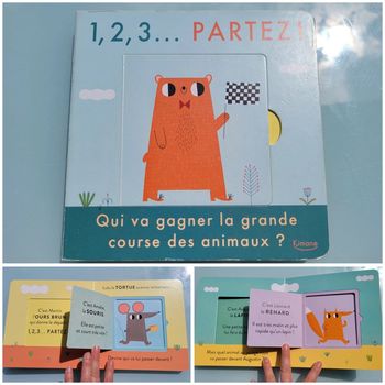 Livre à caches 1, 2, 3 .. Partez! Éditions Kimane