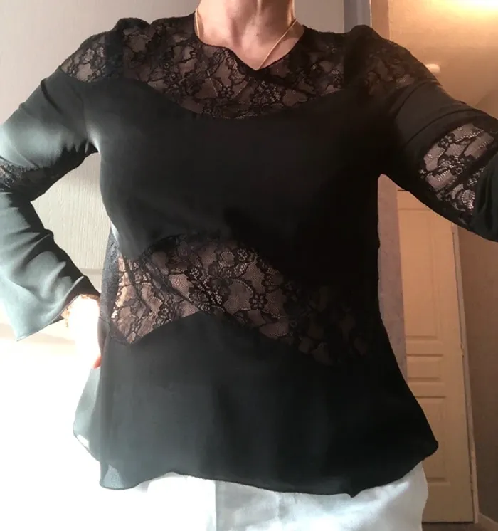 Blouse haute Zara noire - photo numéro 2