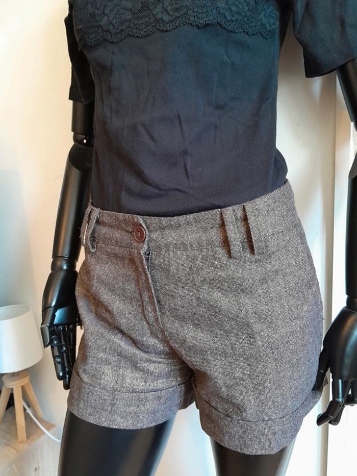 Short hiver taille haute T40 gris et dorée MYSTIC - photo numéro 2