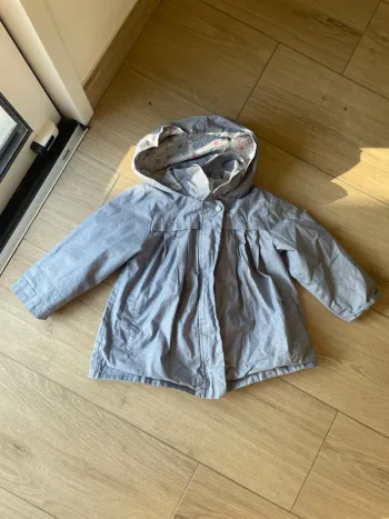 Blouson imperméable 3 en 1 bleu clair et fleuri