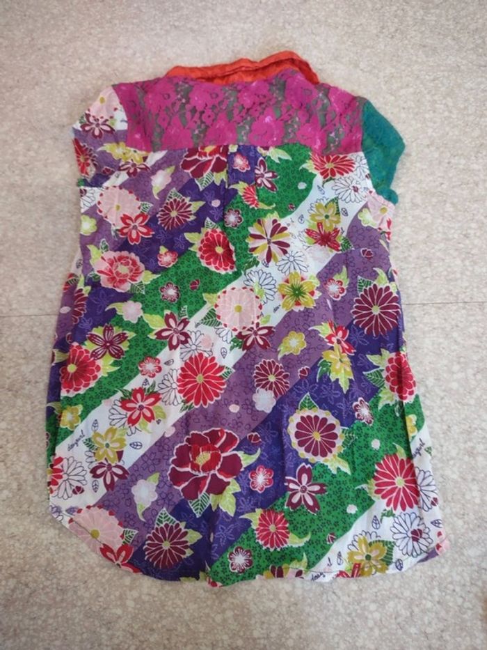 Chemise coloré et fleuri avec dentelle Desigual - photo numéro 5