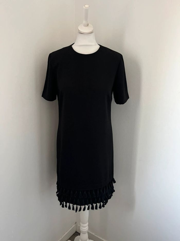 Robe noire bas franges Zara S