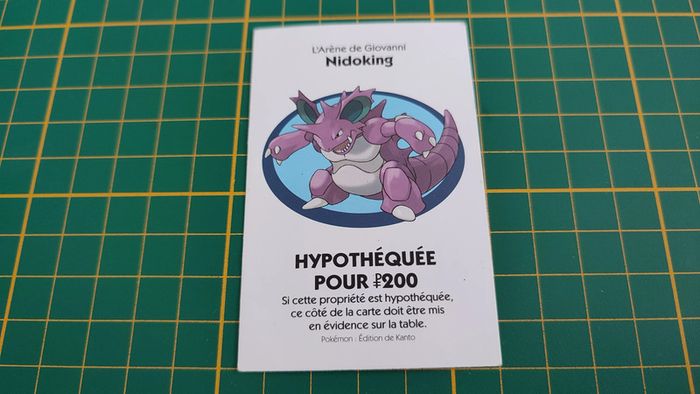 Titre de propriété Nidoking pièce détachée jeu de société Monopoly Pokémon édition de Kanto #C43 - photo numéro 2