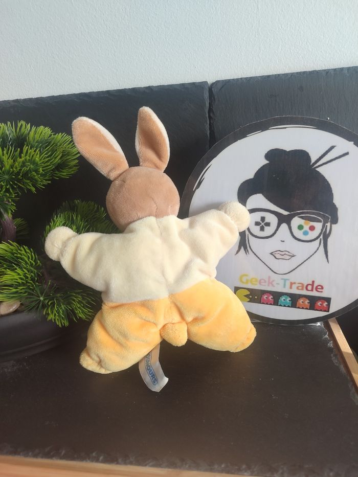 doudou peluche nounours jaune orange beige marron visage nounours rose Fille - photo numéro 2