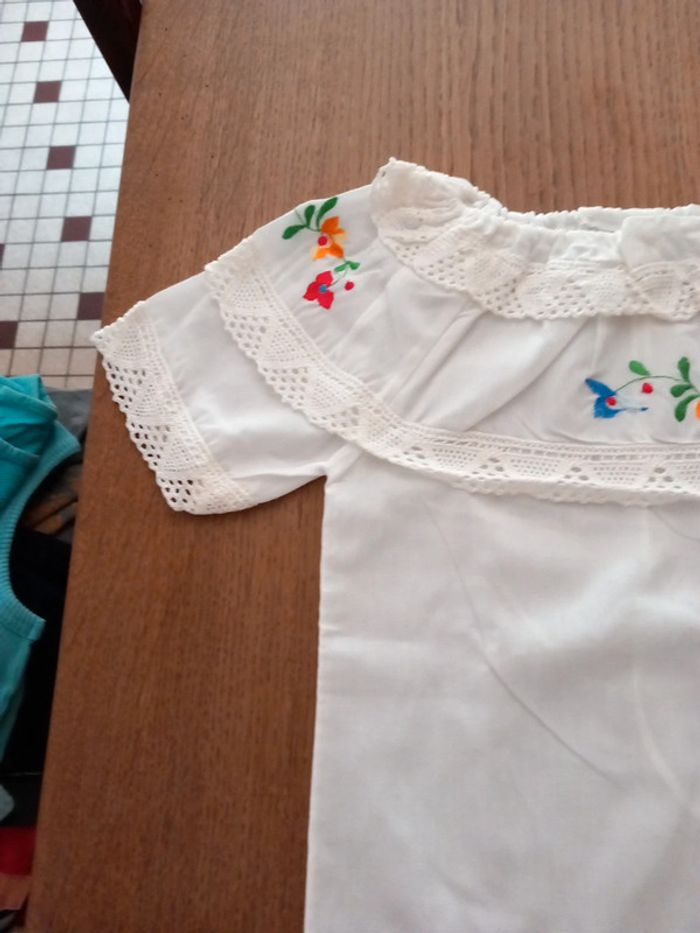 Tunique coton broderie blanc T36 - photo numéro 2