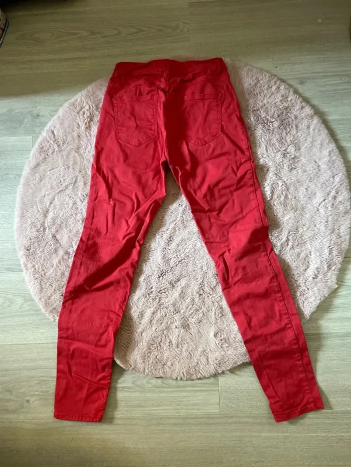 Pantalon slim femme rouge - photo numéro 3