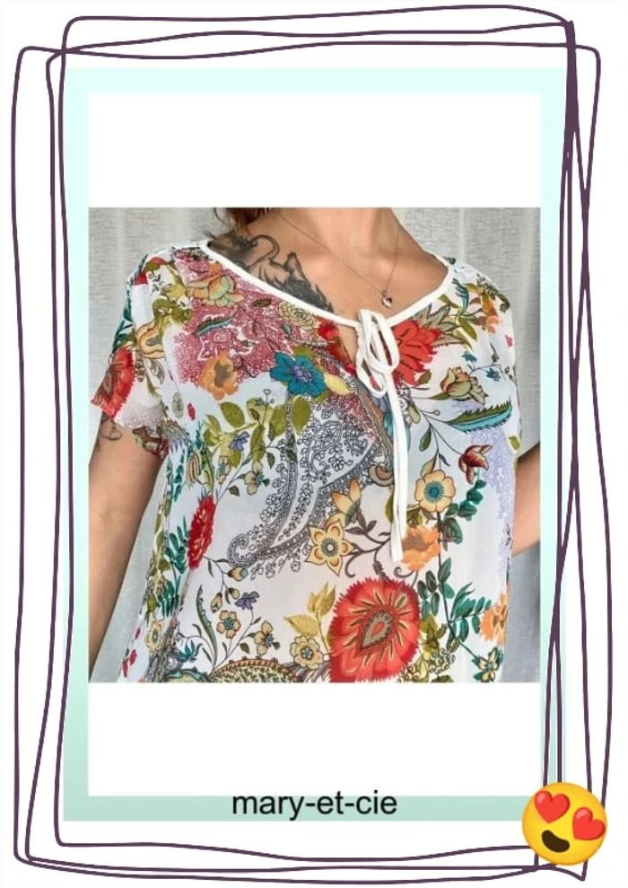 SOLDÉ - Blouse fluide légère manches courtes taille 3 - depeche mode - photo numéro 3