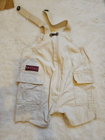 Salopette short beige 3 mois