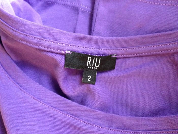 T shirt violet imprimé rectangle floral multicolore ✧ Riu Paris ✧ look féminin - photo numéro 9