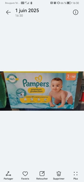 NEUF lot de 92 couches Pampers Premium Protection taille 3
