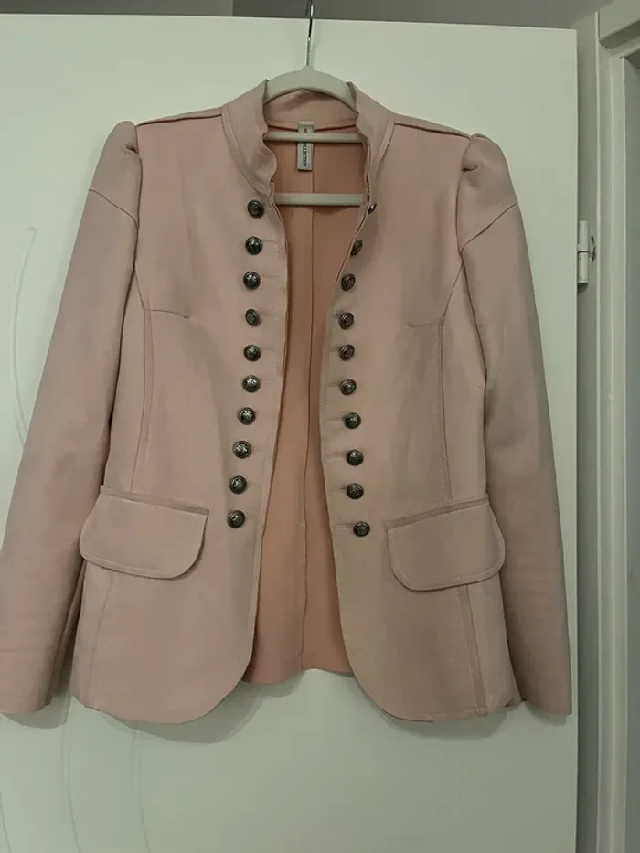 Veste suédine rose esprit velour