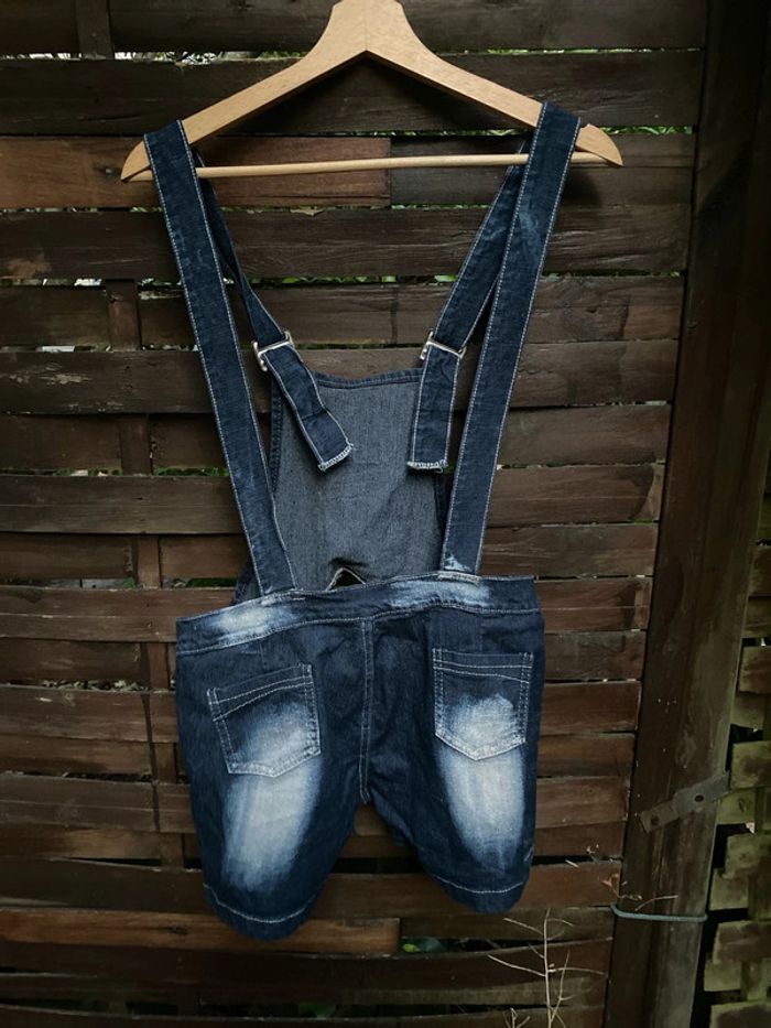 Salopette short en jeans - photo numéro 4