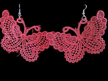 Boucles d'oreilles brodés papillon