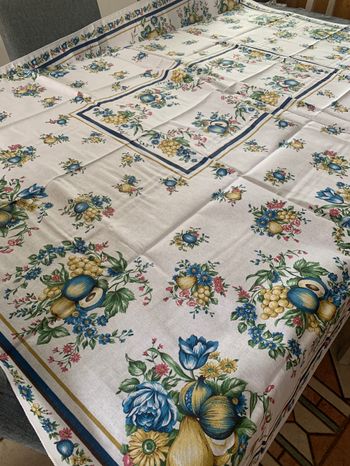 Nappe tissu rectangulaire fleurs 178x136cm