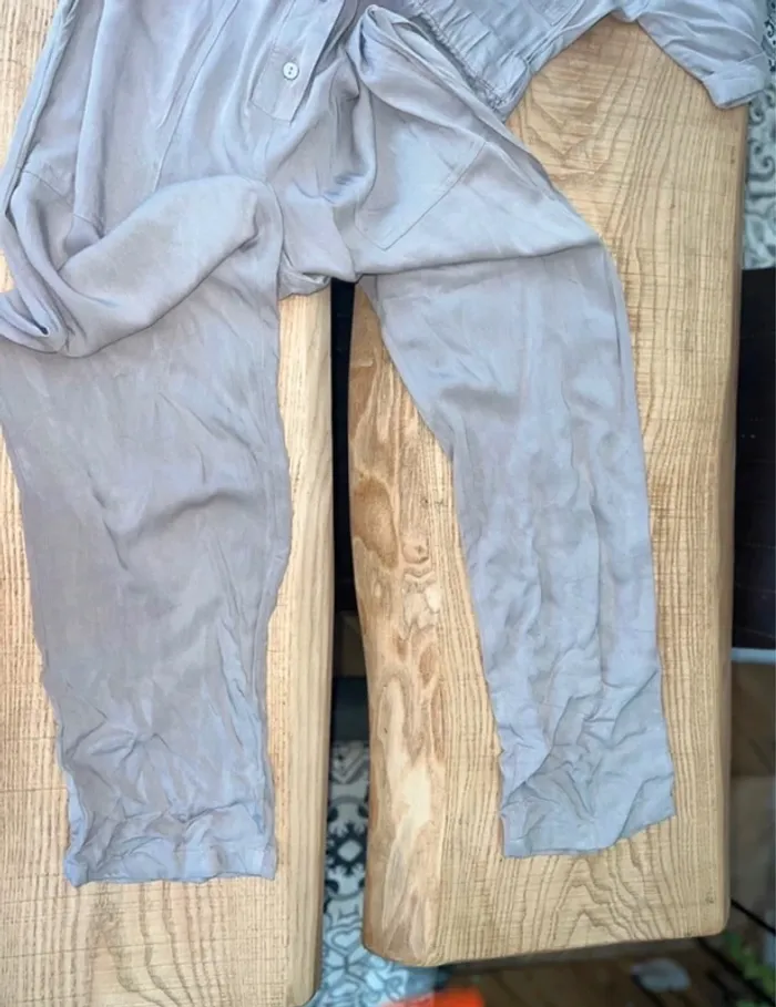Combinaison pantalon cargo grise Mango taille S - photo numéro 3