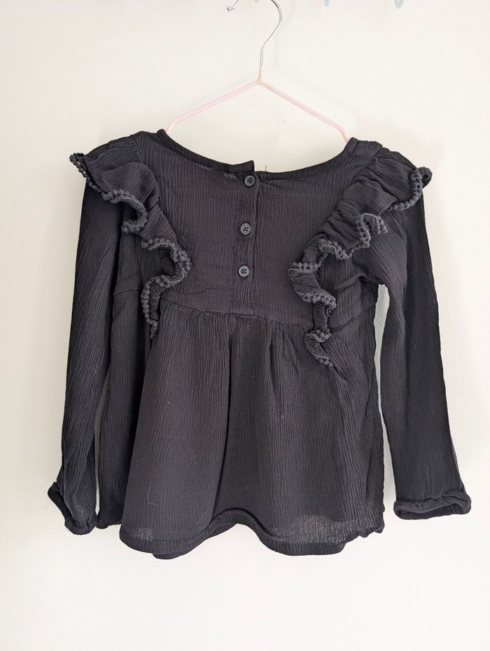 Blouse manches longues à volants noir 4 ans Zeeman - photo numéro 3