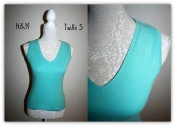 Débardeur coton vert pâle H&M taille S