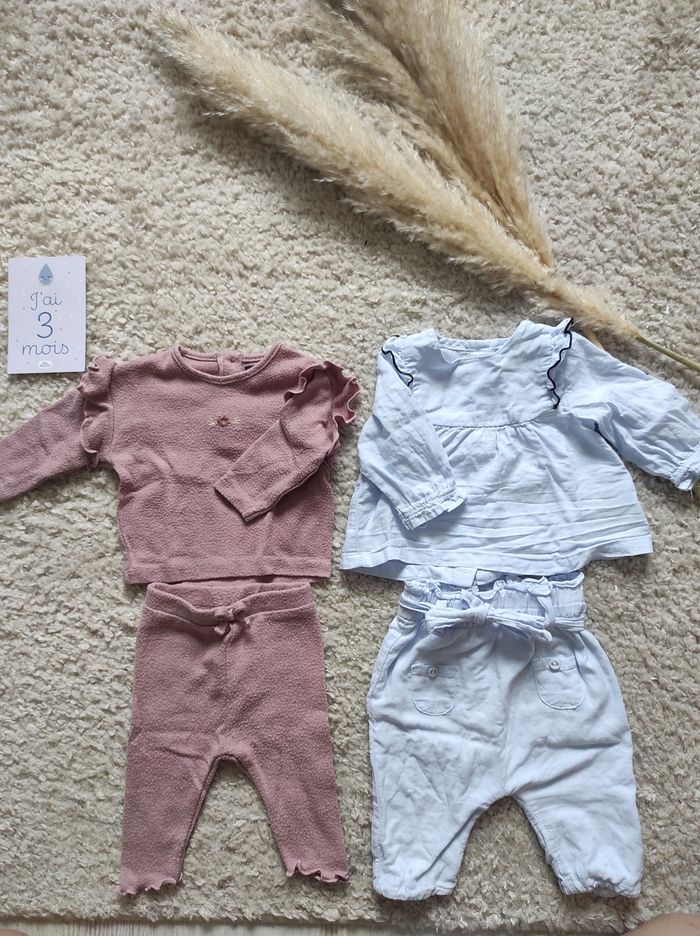 Ensemble rose tout doux et bleu pâle