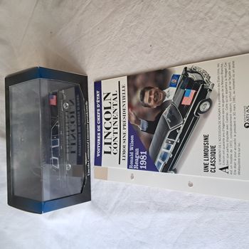 Lincoln Continental Ronald Wilson Reagan Norev Ech 1/43 + fascicule Editions Atlas Neuve sous bliste