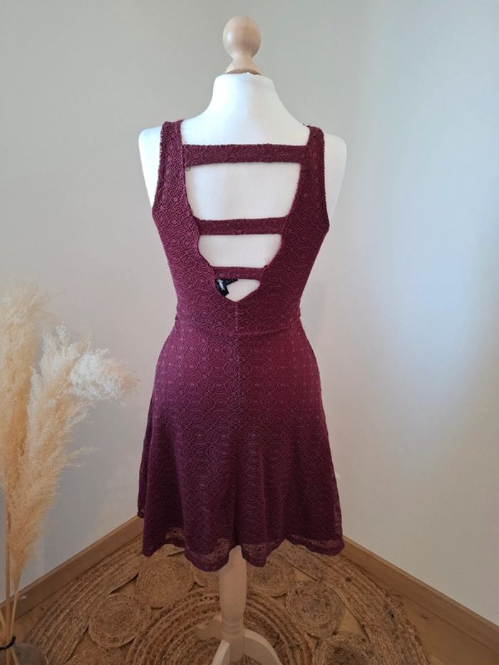 Robe Bordeaux en dentelle Jennyfer taille XS 34 - photo numéro 7