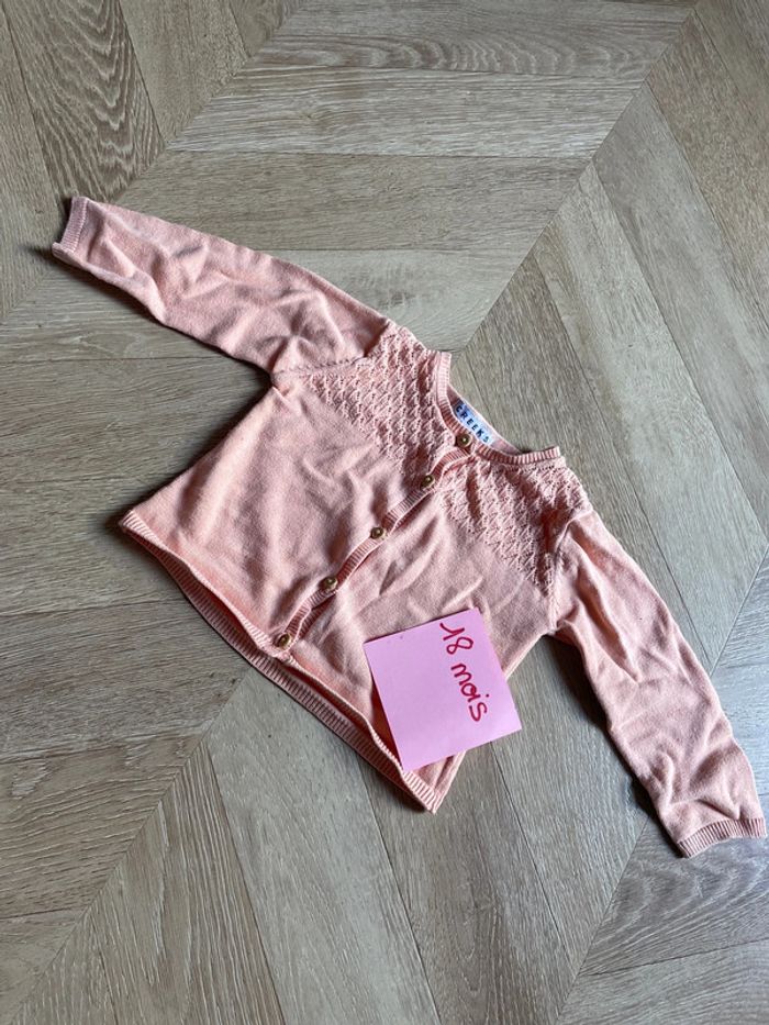 Gilet corail fin taille 18 mois bébé fille