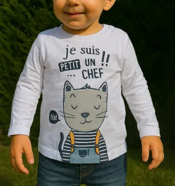 T-shirt blanc Gémo – 24 mois – Très bon état