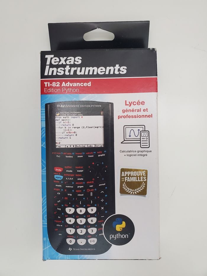 Calculatrice TEXAS INSTRUMENTS TI82 Advanced Mode Examen PYTHON Intégré.