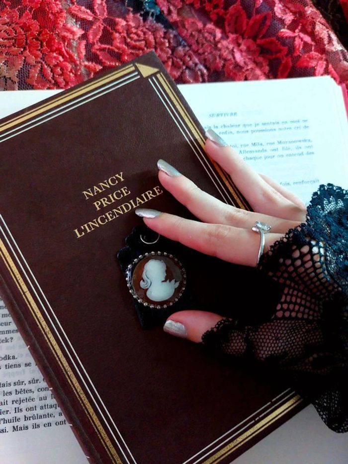 magnifique pendentif camée vintage portrait femme - photo numéro 6