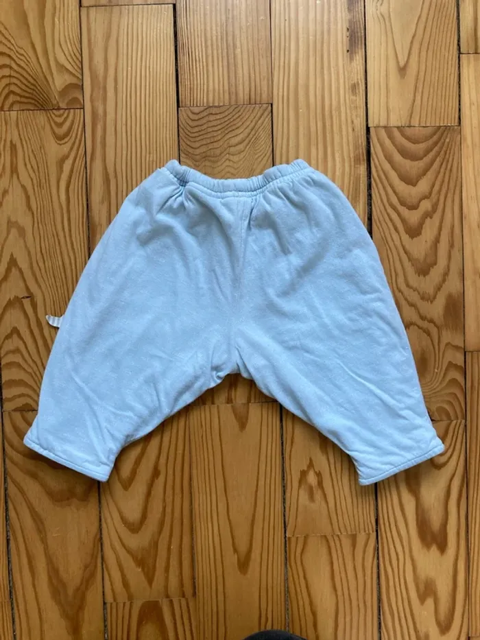 Pantalon molletonné 3 mois bleu ciel - photo numéro 5