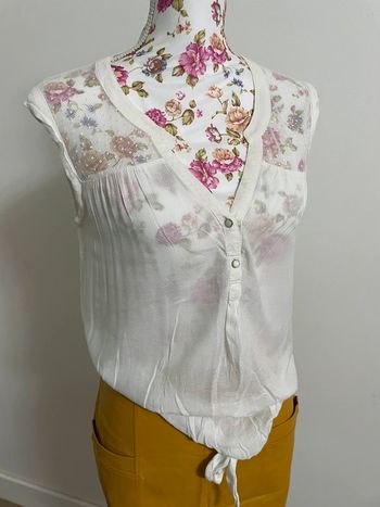 Haut épaule dentelle avec nouage Naf Naf blanc