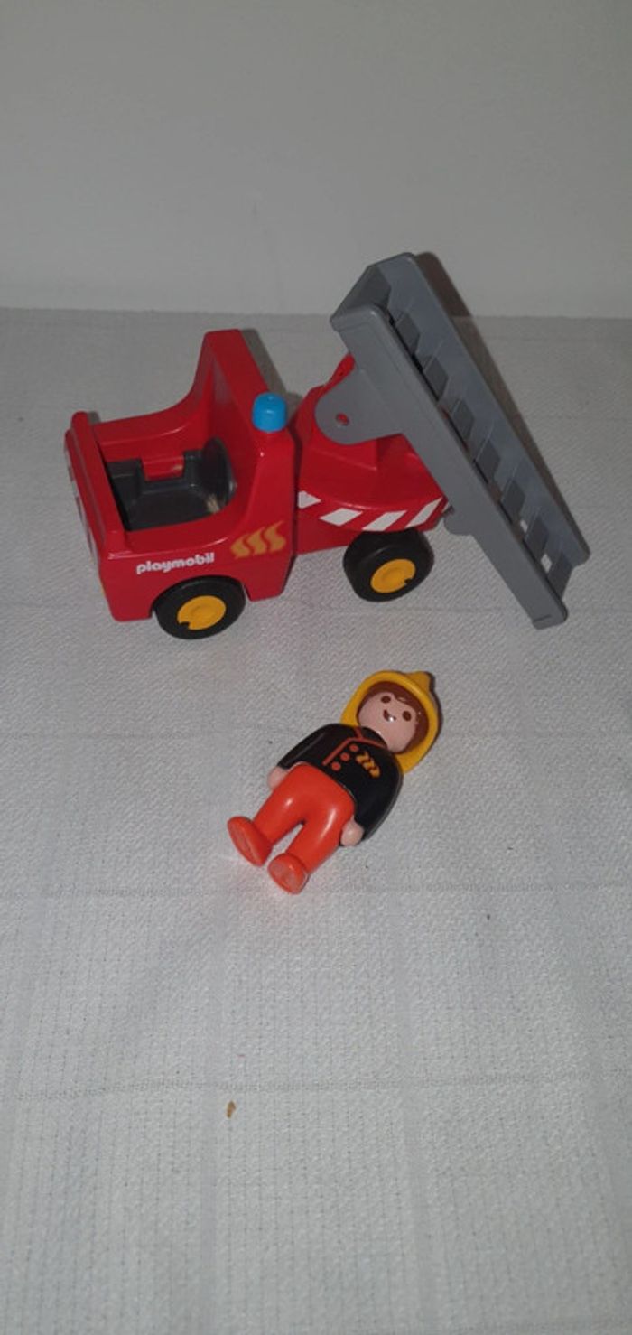 Playmobil 1 2 3 lot ou unité Air de jeux, bus, animaux sauvage et ferme tracteur pompier - photo numéro 10