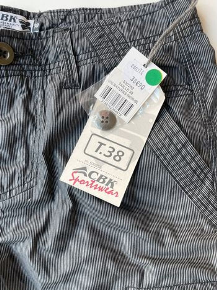 short rayures noires homme taille 38 cbk - photo numéro 3