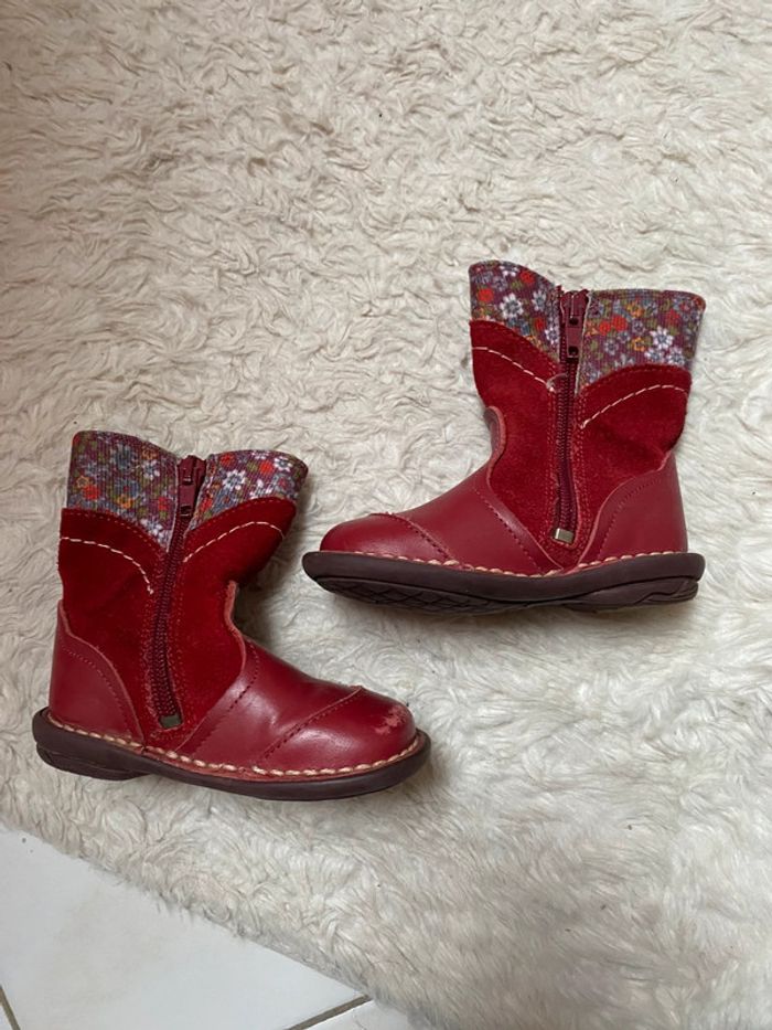 Bottes rouge hiver cuir fille 21 Pat et Ripaton - photo numéro 3