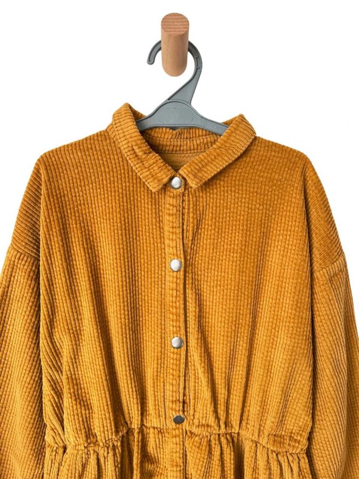 Robe moutarde à manches longues en velours côtelé - Kiabi 12 ans - photo numéro 2
