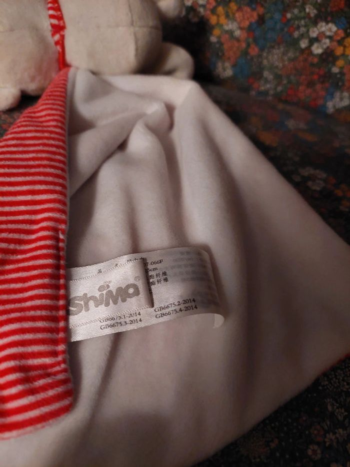 #13 - Shima - doudou ourson blanc mouchoir rouge - photo numéro 6