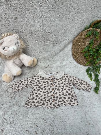 Blouse fleuris avec col Claudine - Vertbaudet 