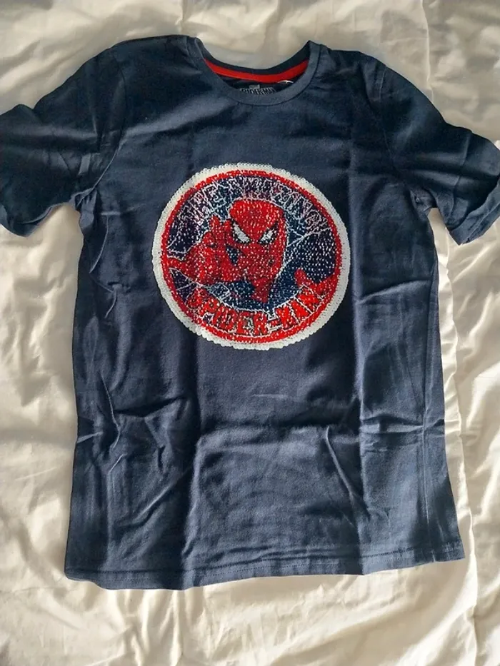 Tee shirt bleu marine spiderman T10A - photo numéro 2