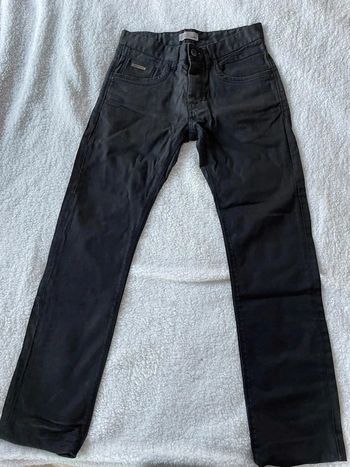 Jean droit straight noir effet cuir mat uni classique avec poches - Celio