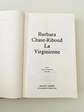 Roman La Virginienne de Barbara Chase-Riboud