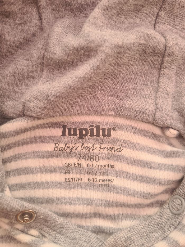 Veste. Avec capuche. Bébé. 6/12 mois. Lupilu. Gris - photo numéro 2