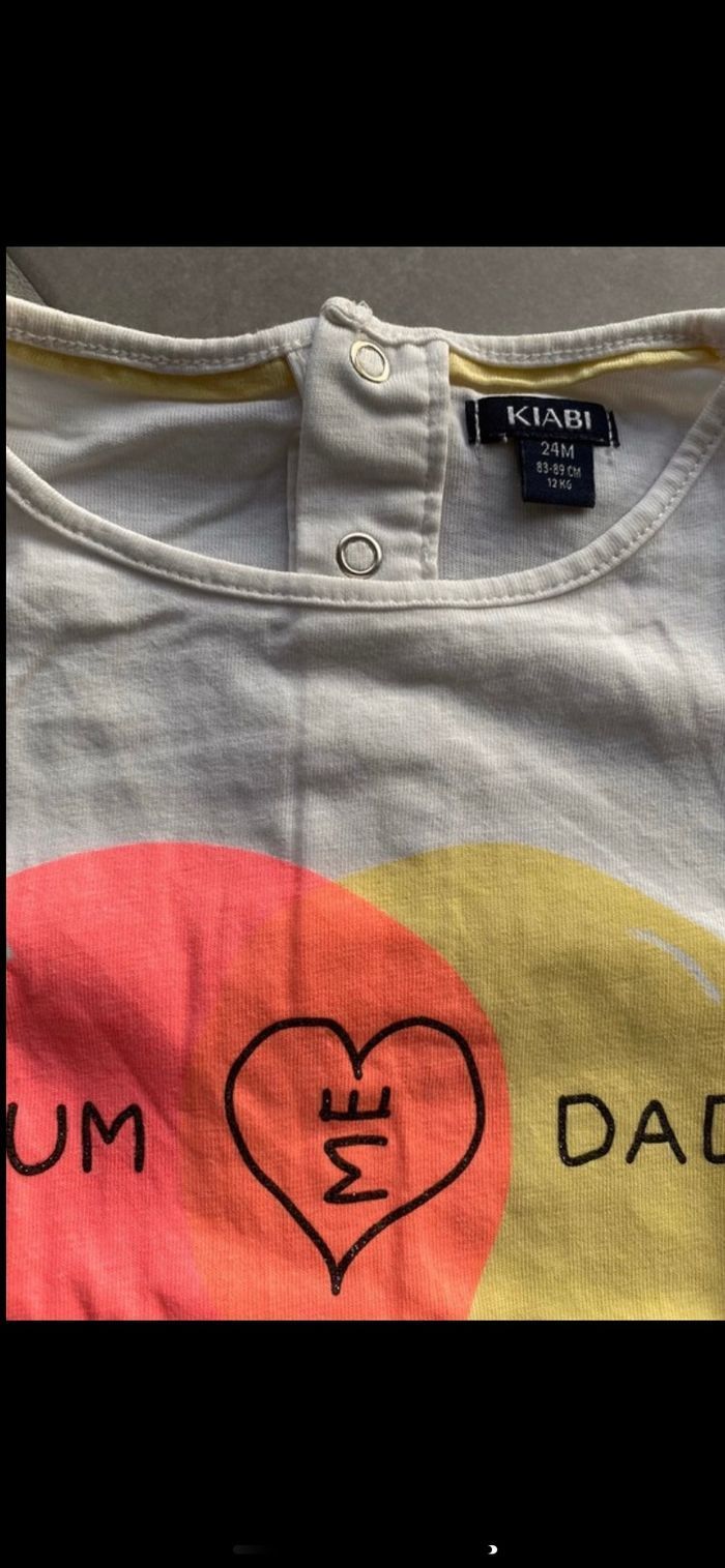 Tee shirt manches courtes Mum Dad 24 mois - photo numéro 3