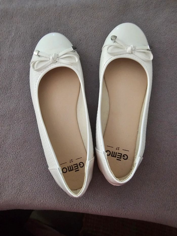 Ballerines T37 blanche gemo fille /ado / femme - photo numéro 3