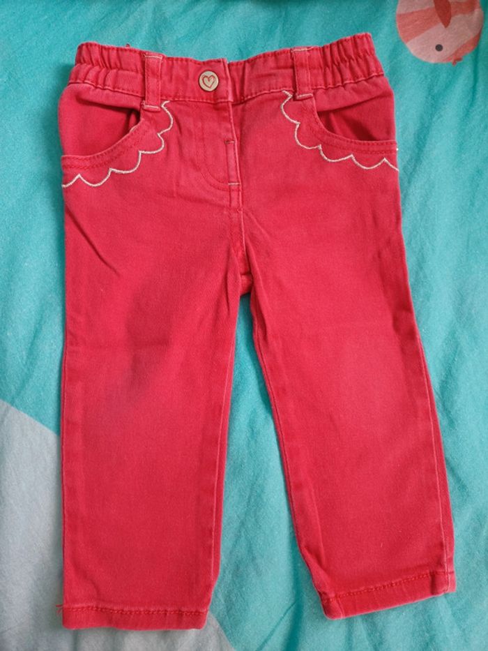 Jean rouge 12 mois