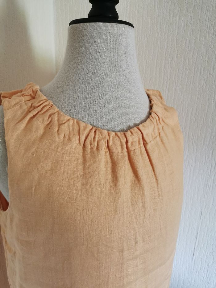 Robe d'été en lin orange clair Monoprix T38 - photo numéro 2