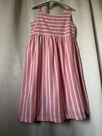 Jolie robe bain de soleil rose rayé blanc 10 ans Kiabi