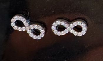 Boucles d’oreilles infinity argent et strass