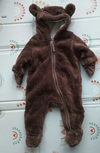 Combinaison peluche marron 1-2  mois h&m