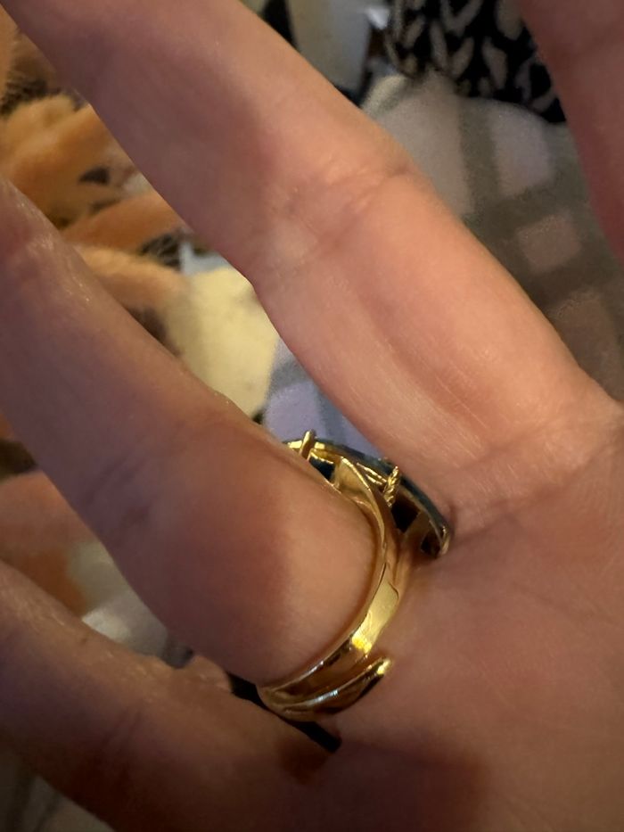 Bague habaha Paris apatite labradorite acier inoxydable or - photo numéro 5