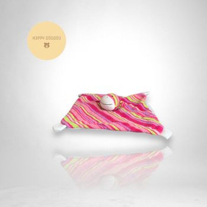 Doudou Peluche Vache rayures rose Orchestra DP245 - photo numéro 3