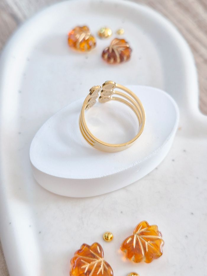 Bague dorée et zircons marrons Zag - photo numéro 3